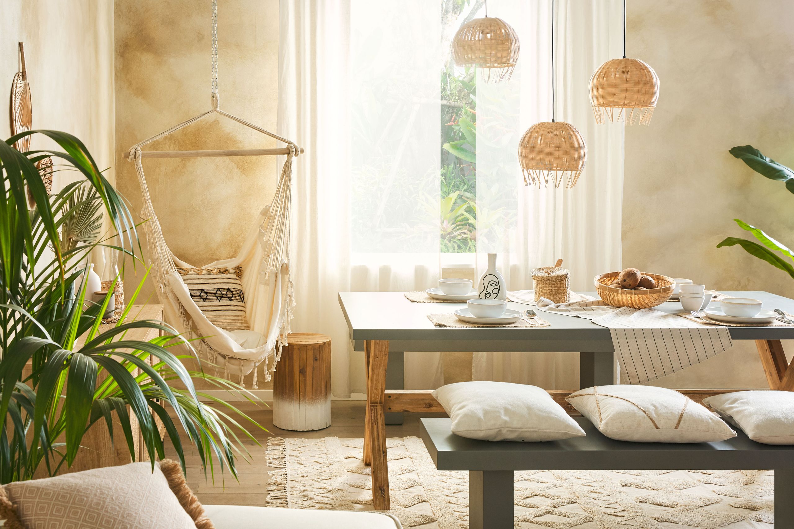 Table de salle à manger de jardin OLBIA 200 cm 100 cm Béton Gris - 4