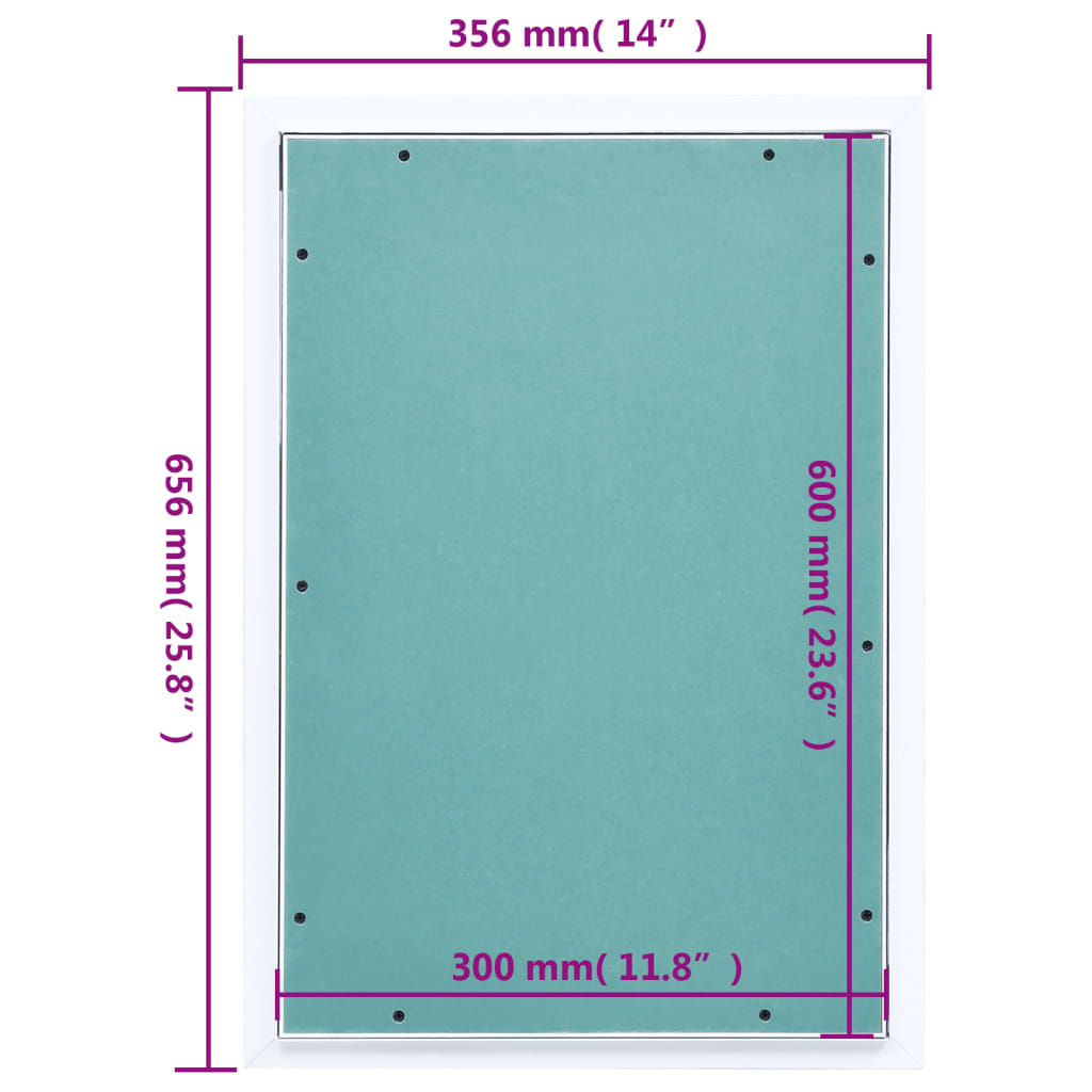 Panneau d'accès Cadre en aluminium plaque de plâtre 300x600 mm vidaXL - 3
