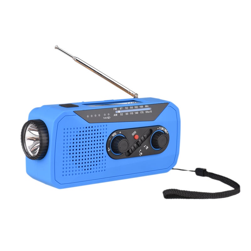 Radio Solaire à Manivelle Urgence - Radio AM/FM Avec Chargeur USB, Alarme SOS, Lampe Torche Et Lampe Lecture