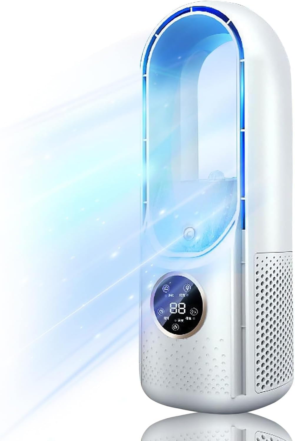 Klimatyzator do sypialni, klimatyzator kempingowy, chłodzenie/nawilżanie powietrza, trzy tryby, 6 prędkości wiatru, biały
