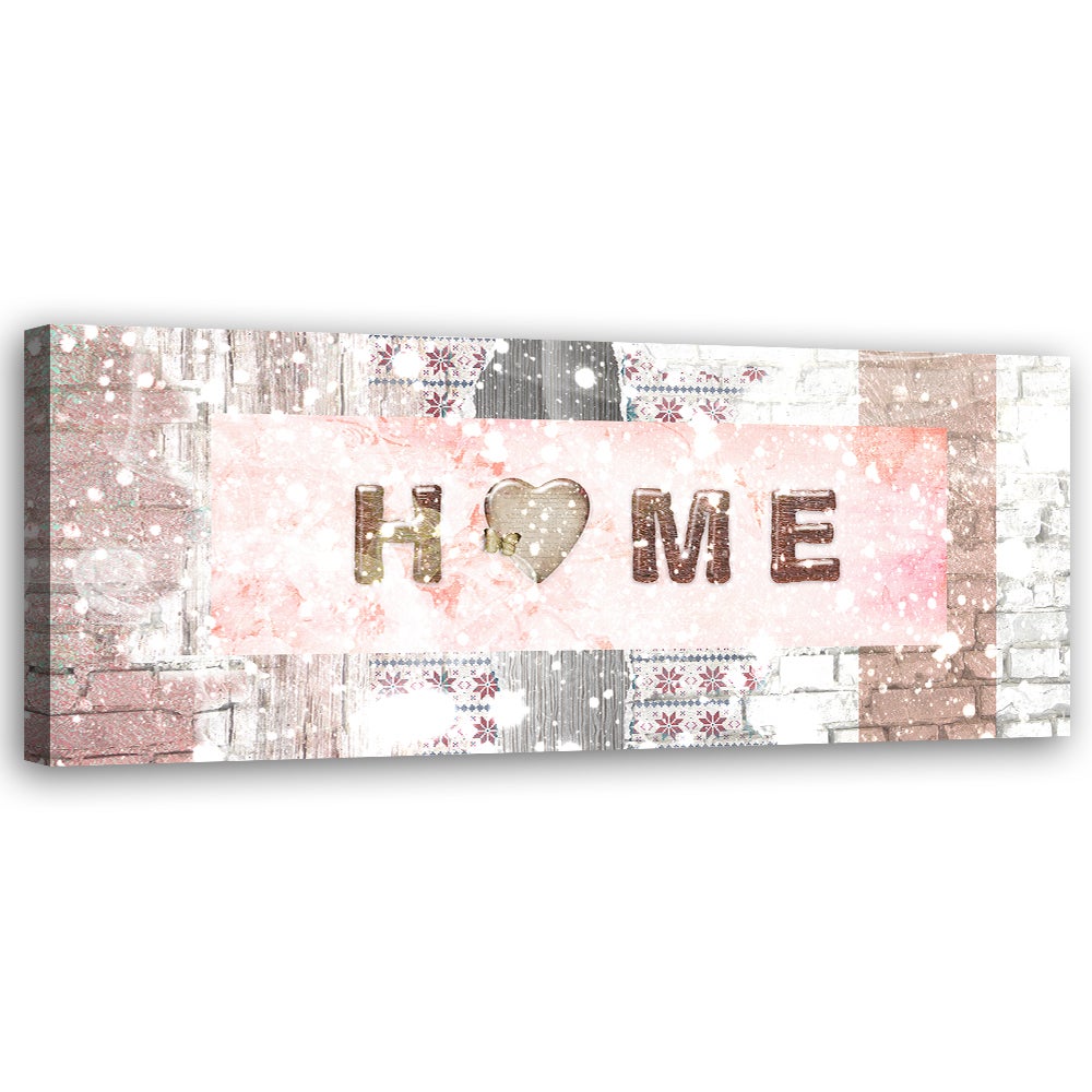 Obraz na płótnie, Śnieżny napis Home 120x40