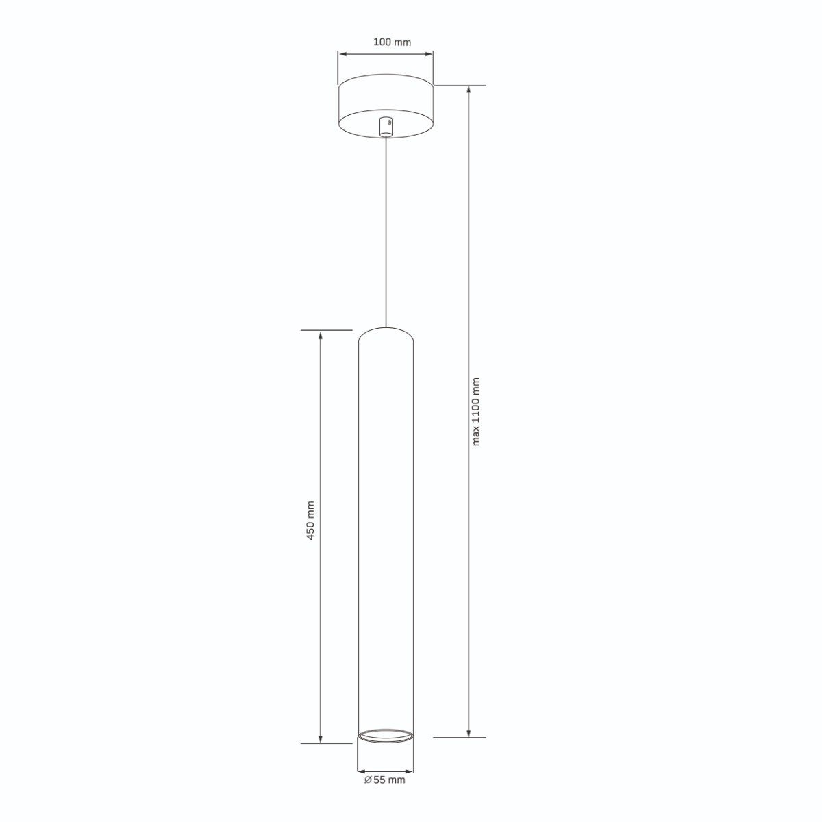 Lampa wisząca Lungomare złoty galwanizowano-satynowa czerń 1xGU10x10W tuba wym: 110 x 10 x 10 cm aluminium Polux - 3