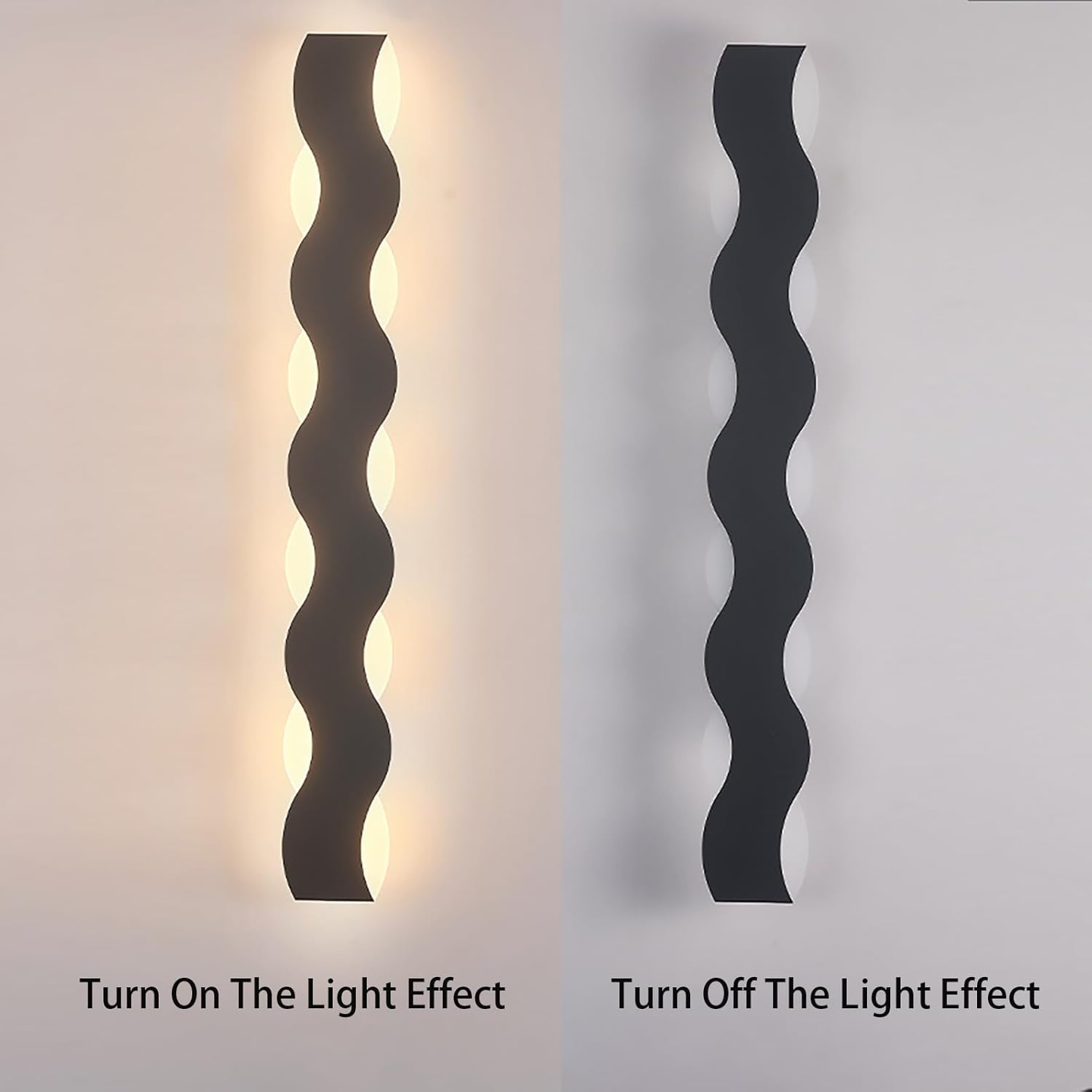 Applique murale d'extérieur longue, simple et moderne, à LED, pour salon, étanche IP65, noire, luminaire d'intérieur (lumière chaude, 40 cm) - 6