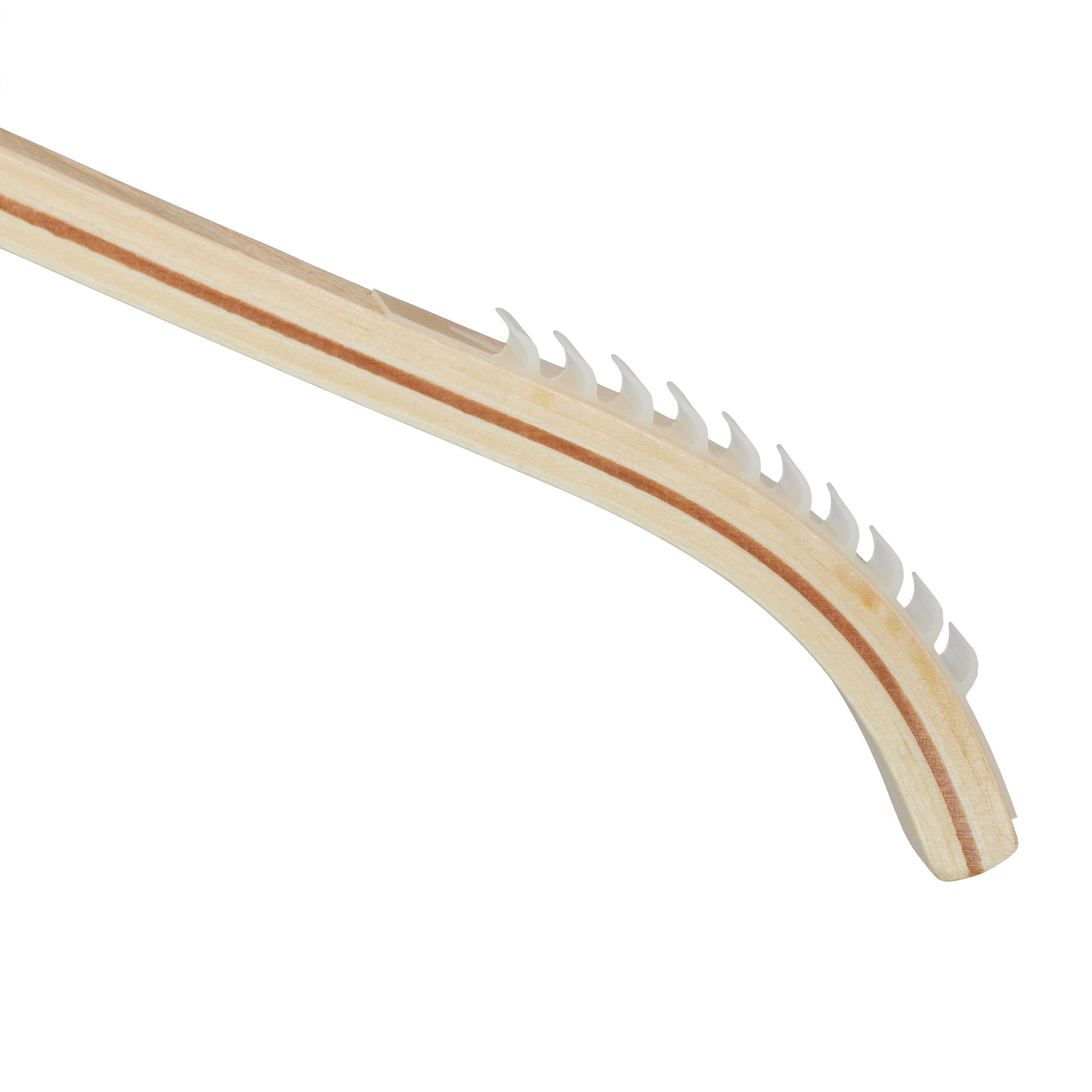 Cintres en bois, set de 30, lamelles antidérapantes, crochet rotatif 360°, solide, chemises, 42 cm, nature - 7