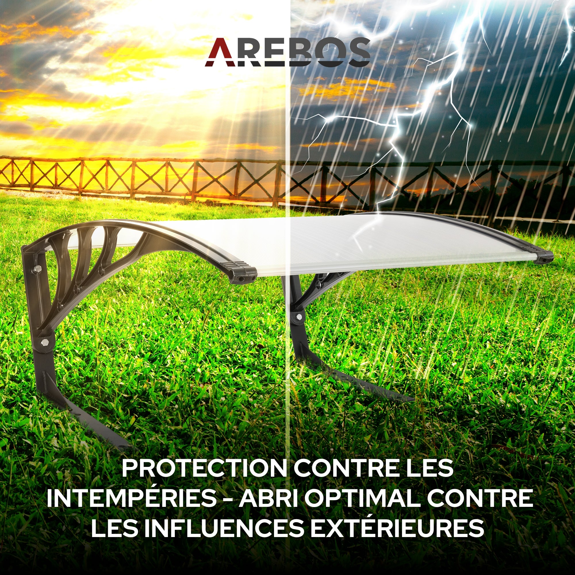 AREBOS Garage de tondeuse robot Abri pour Robot Taille 102 x 79 x 46 cm Résistant aux intempéries + protection UV - 3