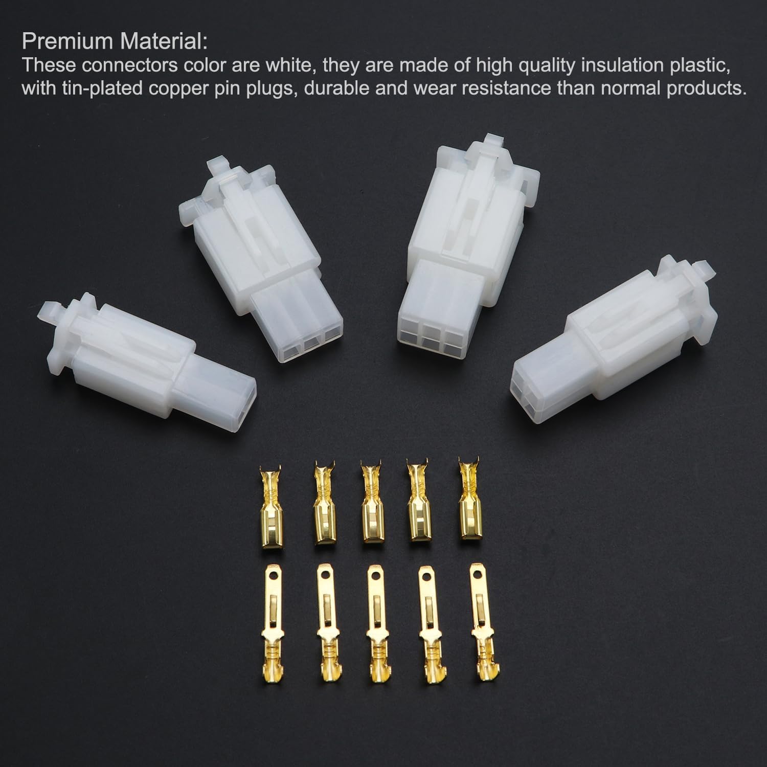 (Blanc)380 Pièces 2.8mm Automobile Connecteur Kit, 2 3 4 6 Broches de Fil Électrique Connecteur et Femelles Sertir Cosse Assortiment, pour Moto - 3