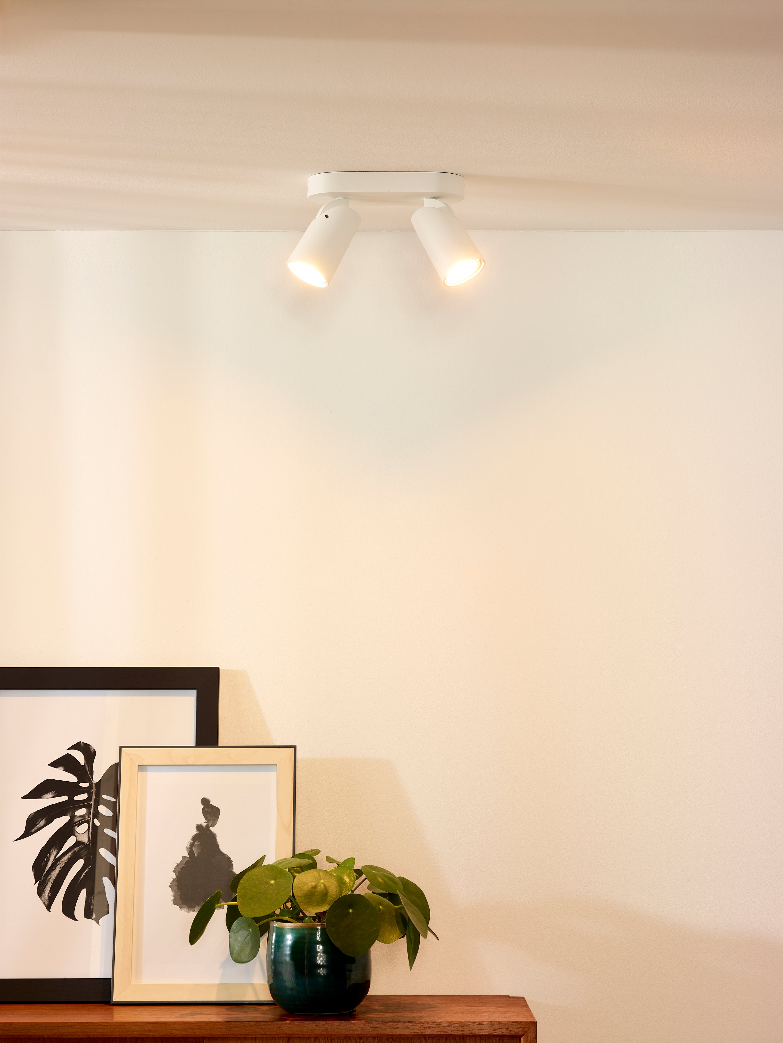 Rampe 2 spots Métal Blanc XYRUS ALINEA - larg20 x H12,5 x P9 cm - 7
