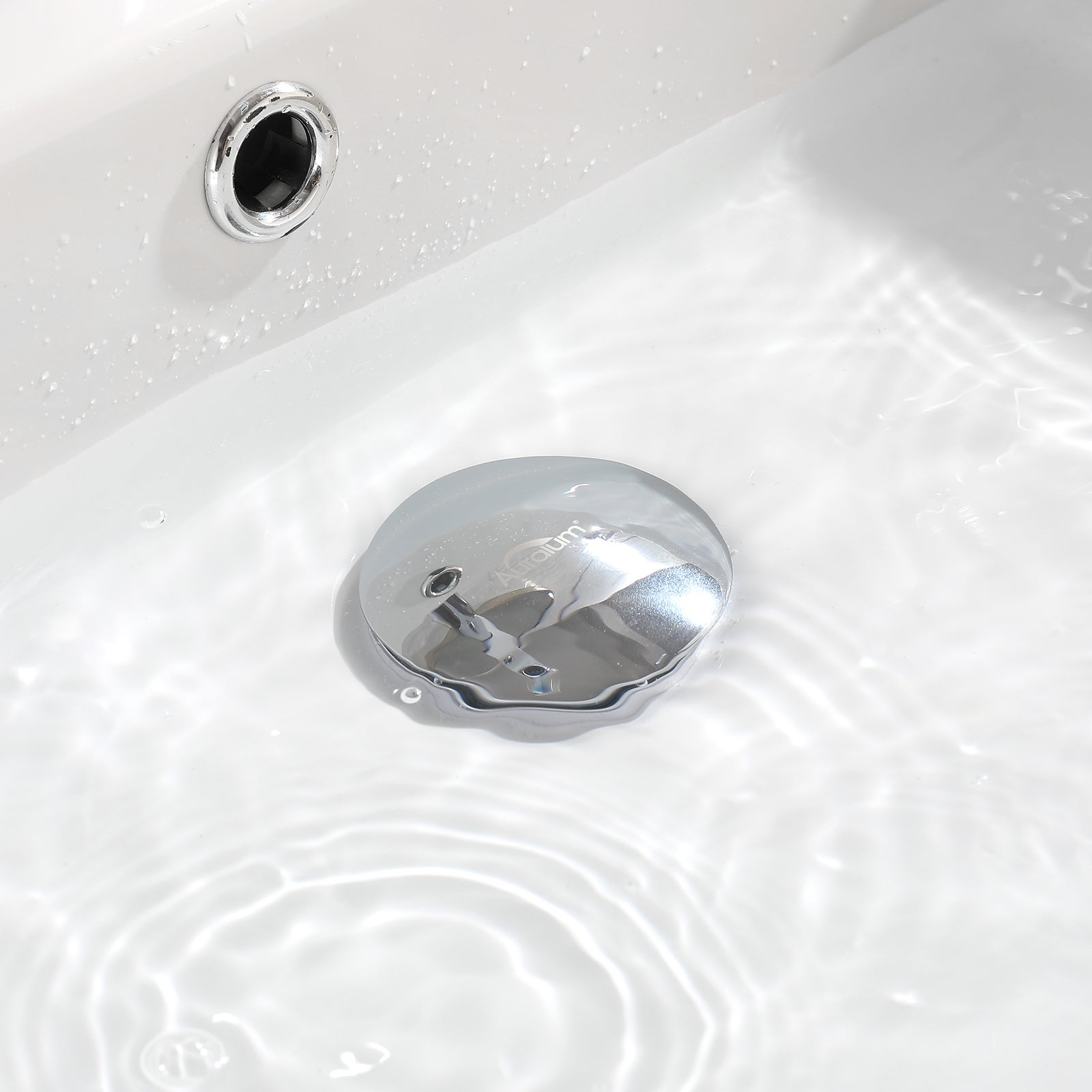 Auralum max Bonde Lavabo avec Trop Plein,Bonde Lavabo Salle Bain avec Couvercle Céramique Universelle Standard-G 1 ¼ - 5