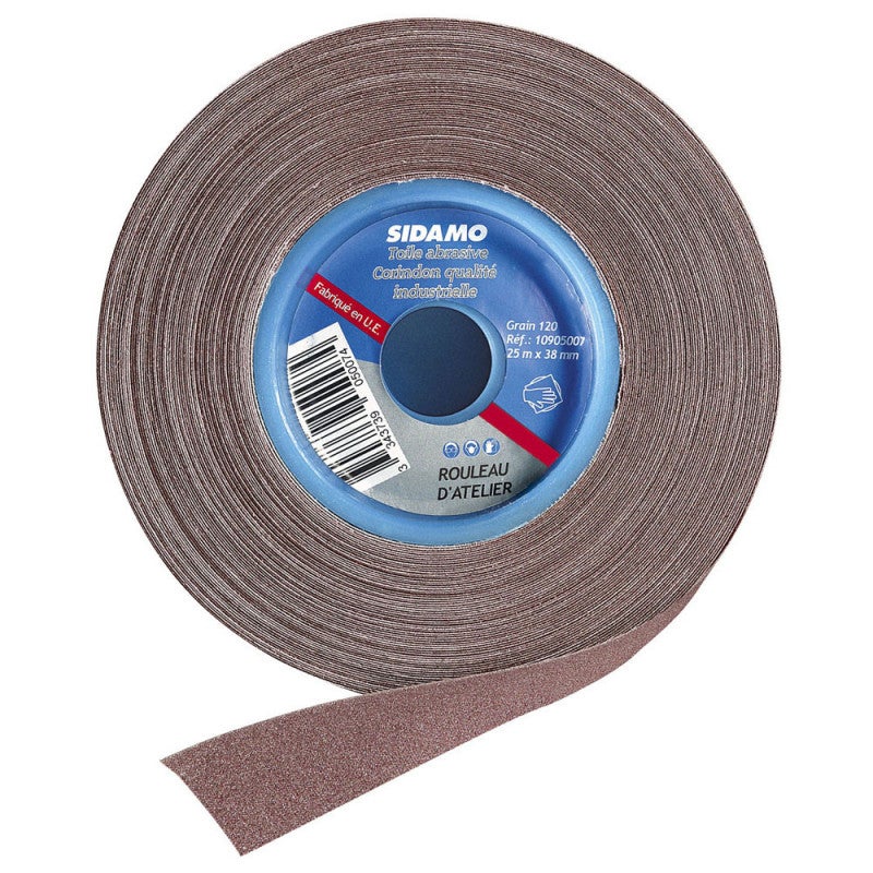 Rouleau Abrasif Sidamo 25M X 38mm Grain 80 Corindon - 10905005
