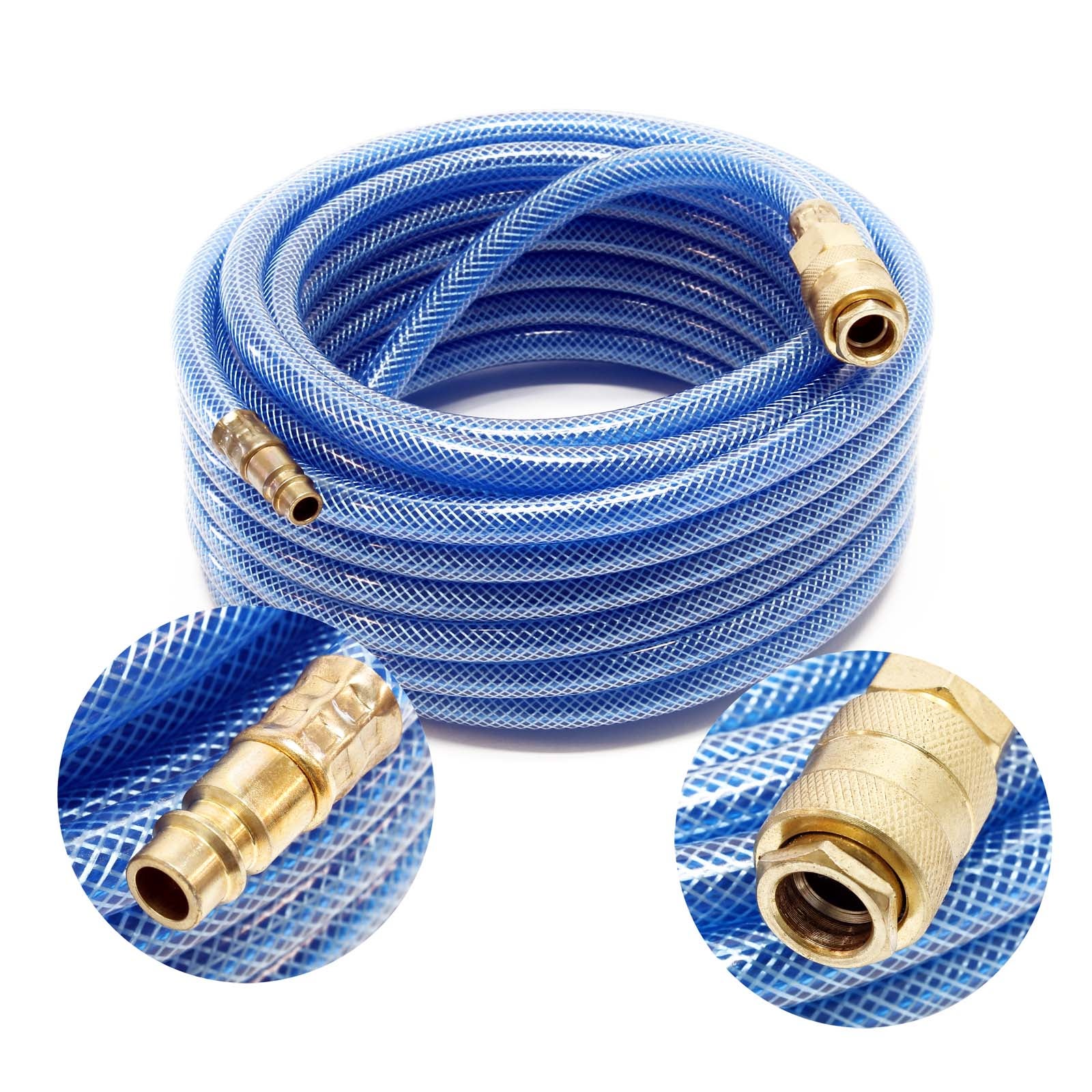 Wiltec Tuyau Air Comprimé PVC 10m - Ø12mm, Raccord Rapide - Pour Compresseur, Outils Pneumatiques