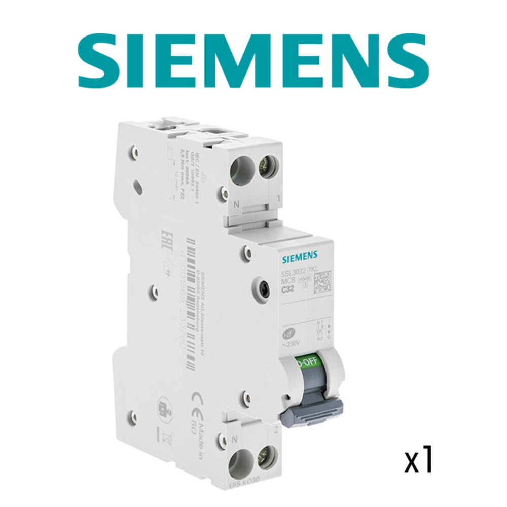 SIEMENS Disjoncteur 32A Ph+N courbe C 4.5kA 230V - 3