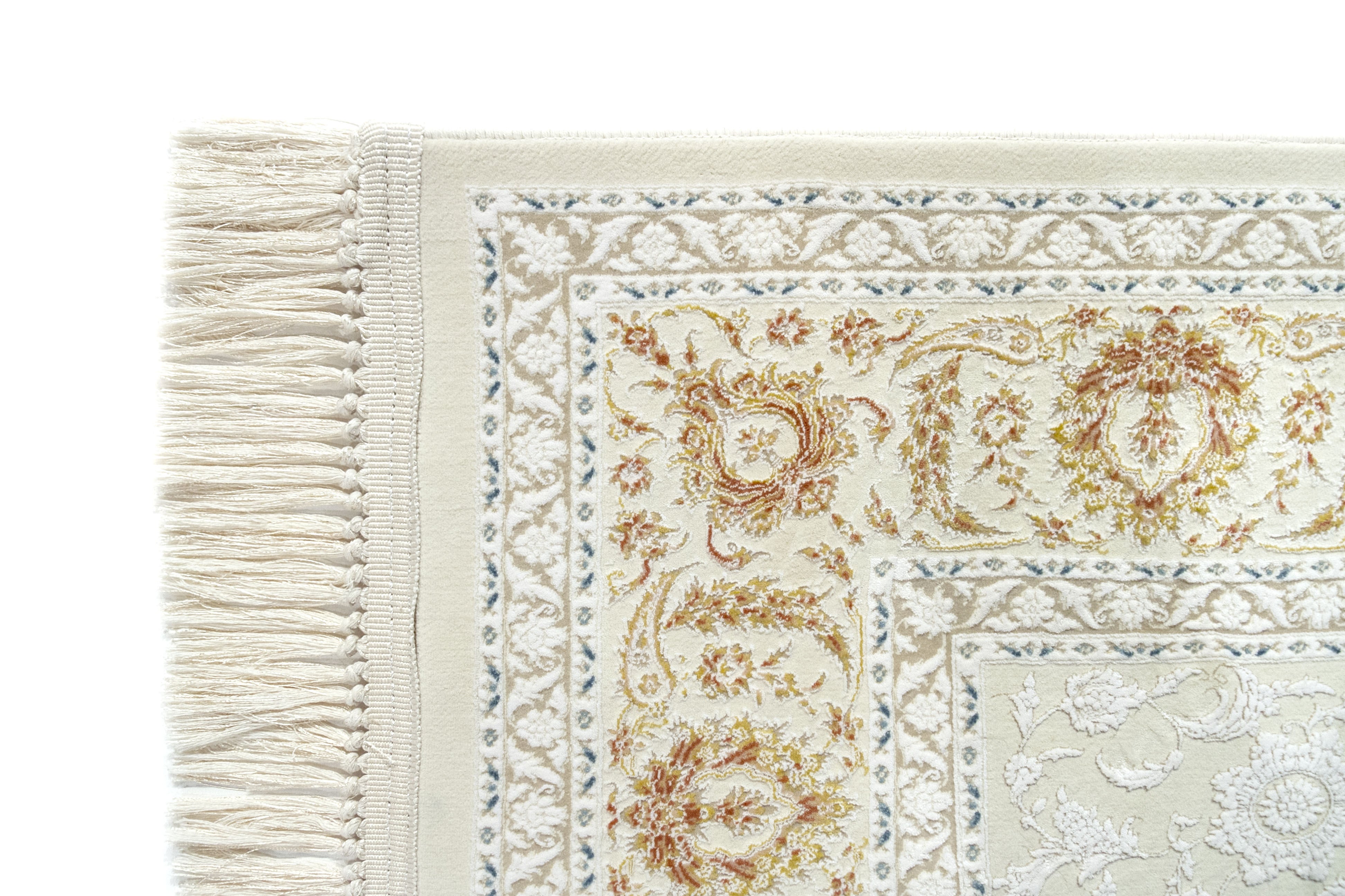 Hamid - Tapis 300x200cm blanc motif floral oriental - 4