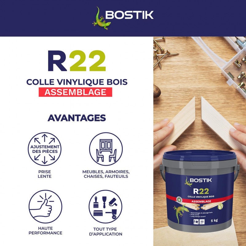 Colle vinylique à bois Bostik R22 - 5 kg - 4