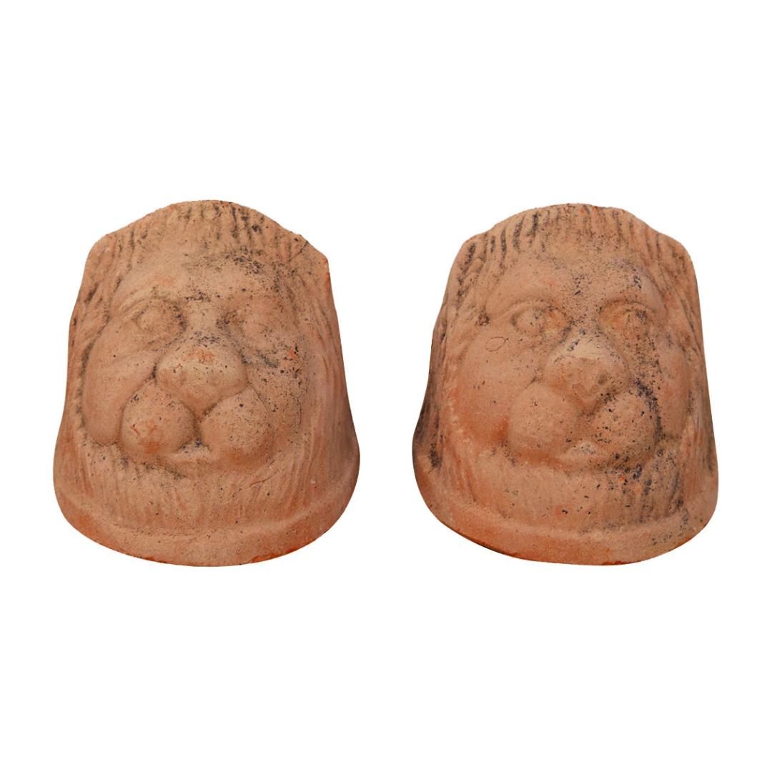BISCOTTINI Set 8 Piedini Sottovaso Zampa di Leone in Terracotta Toscana - Supporto per Vasi da Esterno - Piedini Sotto Vaso 10x8x8cm Made in Italy - 8
