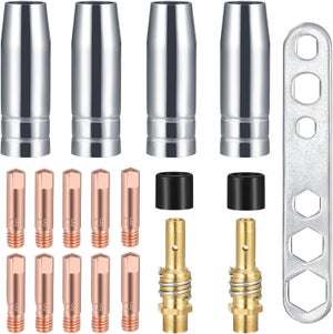 20 Pezzi Ugello Di Contatto Per Saldatrice MIG/MAG – M6 0,8 Mm In Rame Rosso, Punta Guidafilo Per Torcia 15AK, Consumabili Per Saldatura, Resistente Alla Corrosione E Alta Conducibilità