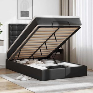 tectake® Cassapanca Contenitore 80x40x40 cm, Sgabello Pieghevole, Pouf Contenitore Poggiapiedi, Panca Poggiapiedi Pieghevole, In Pelle Sintentica con Seduta imbottita - Bianco