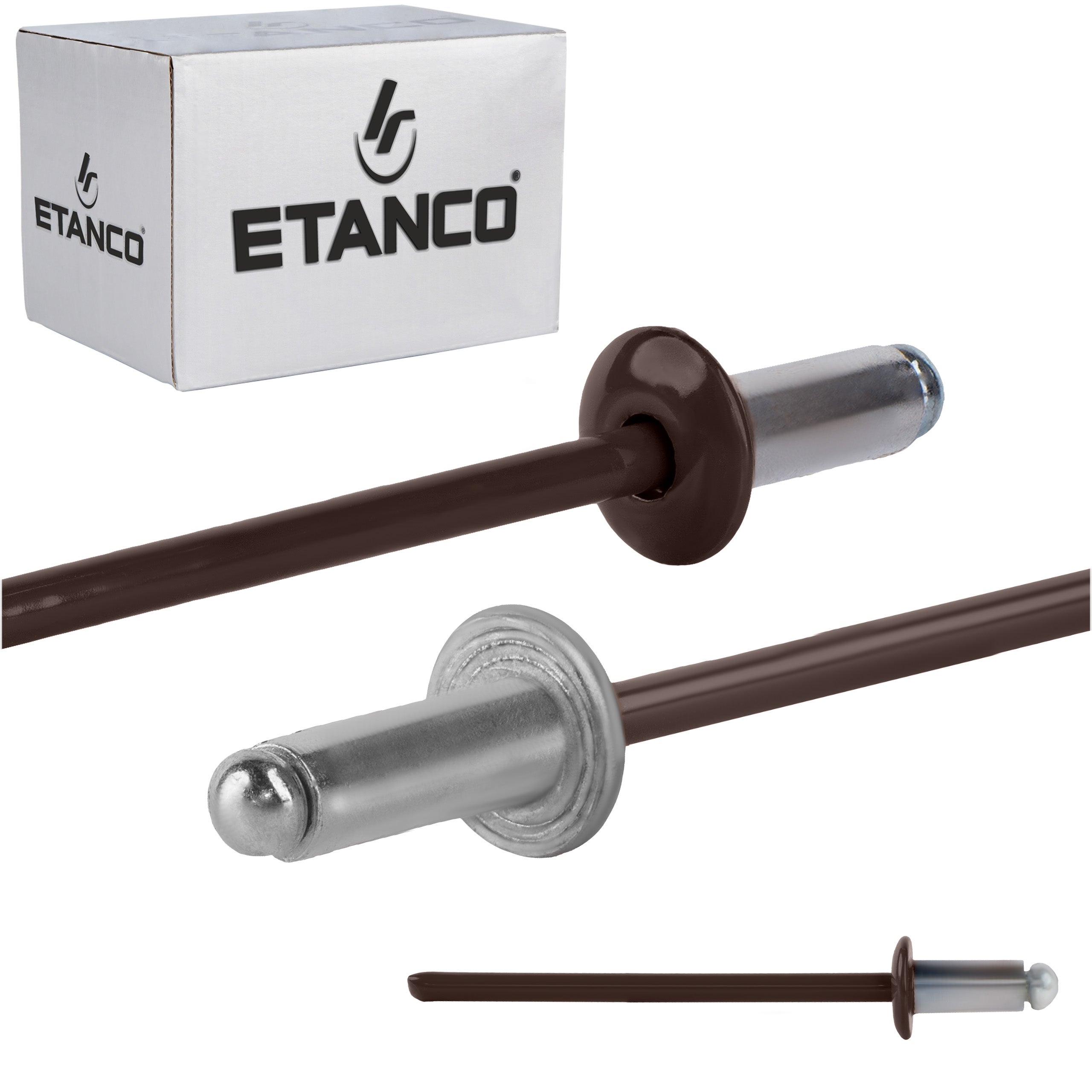 Nity aluminiowe zrywalne Etanco 3,2x6 mm RAL 8017 500szt
