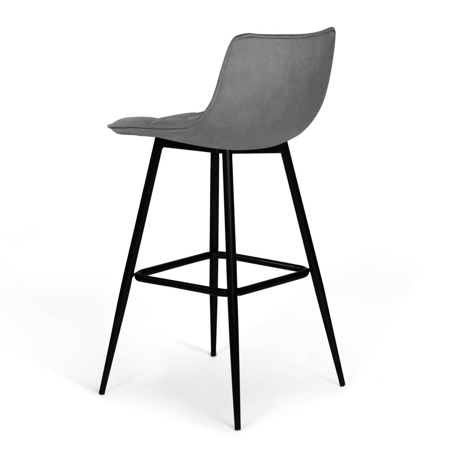 Lot de 4 tabourets de bar MADY en velours gris clair - 4