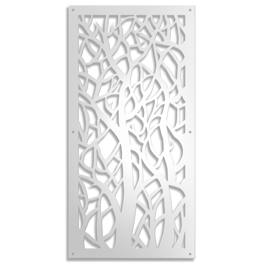FOREST - Panel perforowany z PCV - Biały parasol przeciwsłoneczny, 73x148 cm, grubość 10 mm