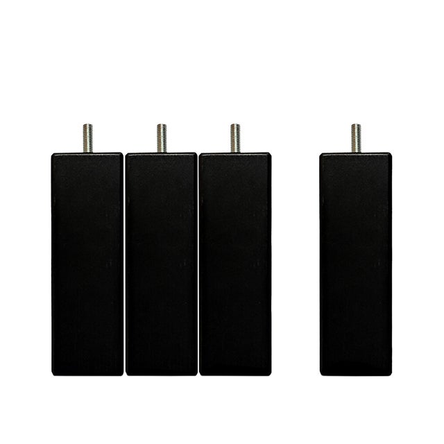 Lot De 4 Pieds De Lit Fuselés Inclinés - Bois Clair Vernis - 30x5 Cm - Neuf