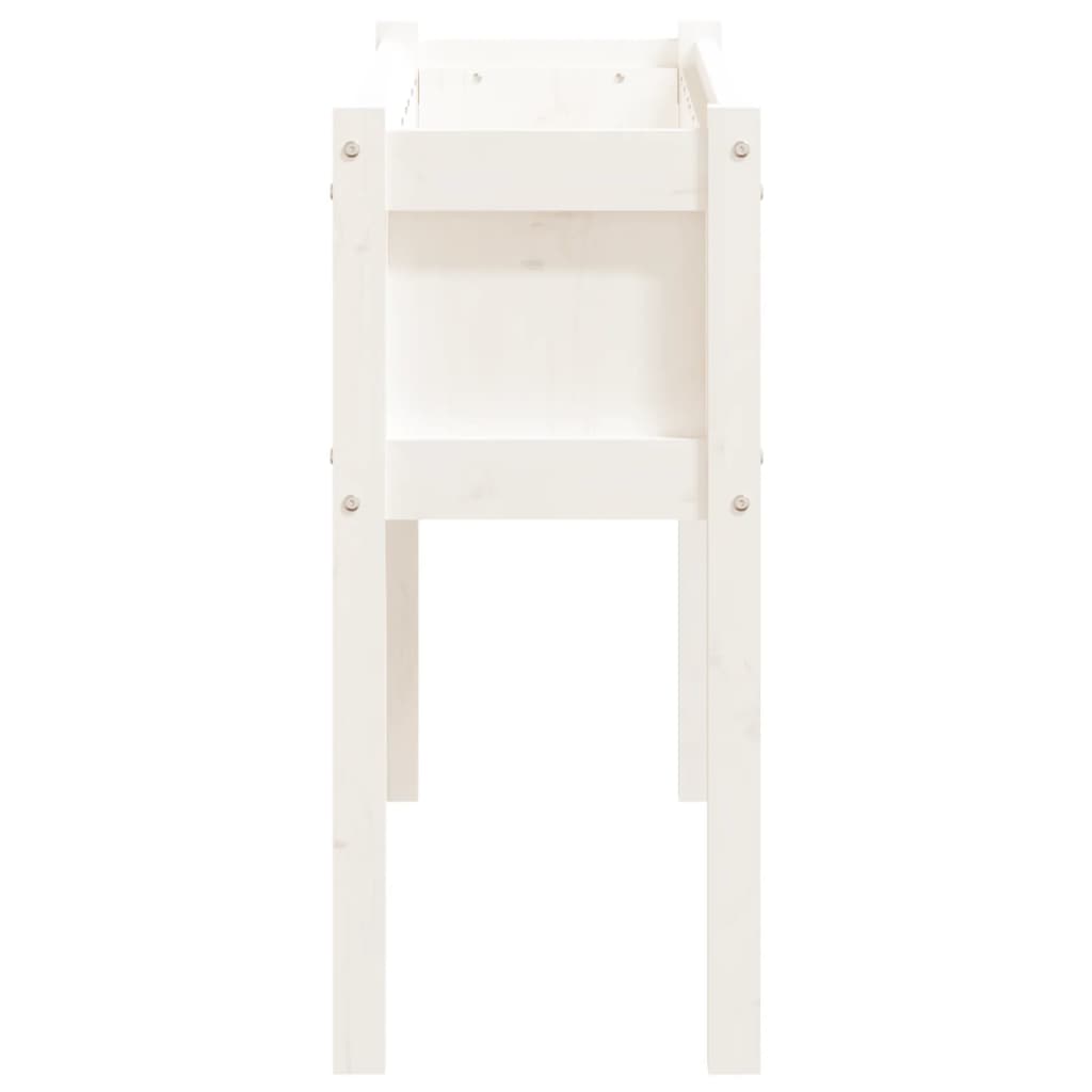 2 pcs Jardinière，Bac à fleurss avec pieds blanc bois de pin massif CWV23357 - 6