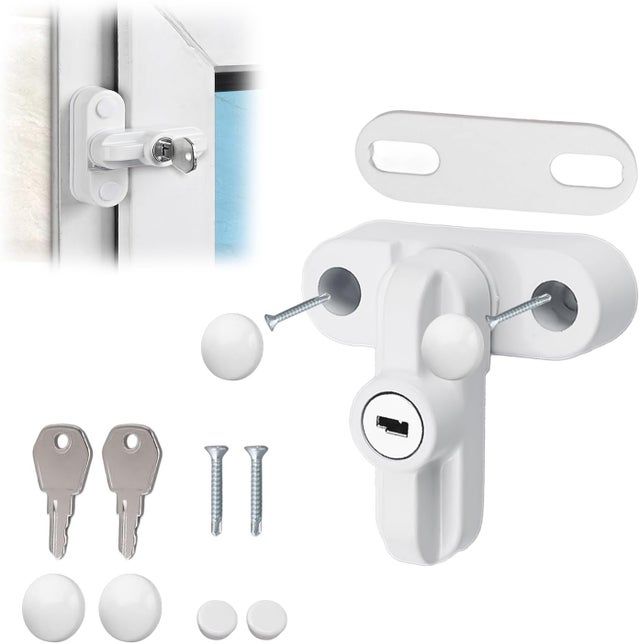 Set di 2 chiavistelli rotativi per porte in lega di zinco con viti, serratura di sicurezza per porta di armadio, bagno o interni | Leroy Merlin