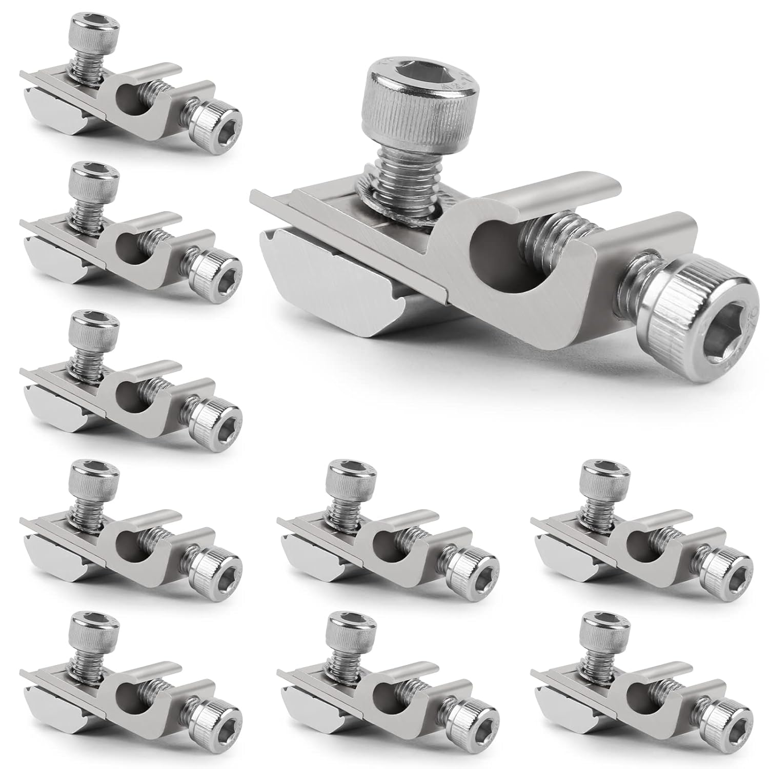 Skyplanet Morsetti In Alluminio Per Cover Di Camper E Pick-up – Set 4 Staffe Di Fissaggio Universali (Argento) - 2