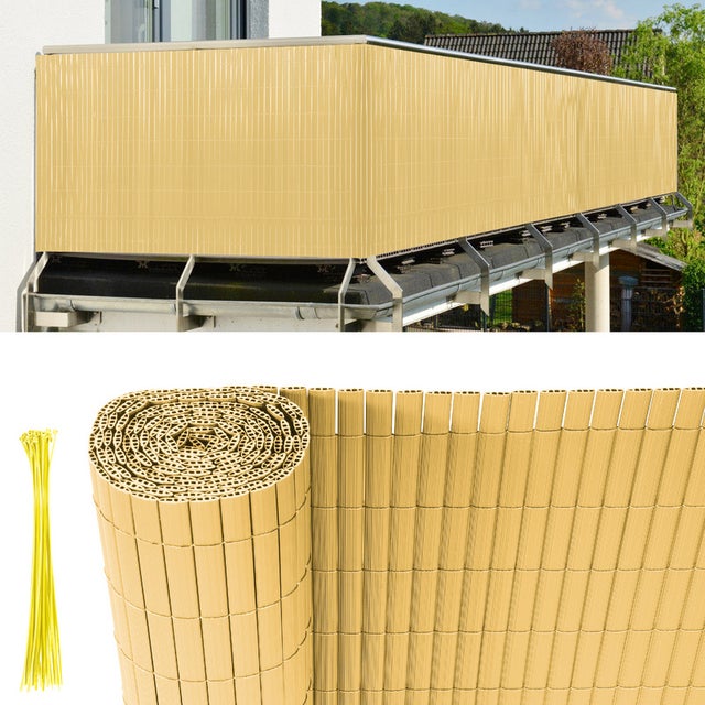 Cañizo Natural De Ocultación VEVOR 1,8 X 5 M | Valla De Caña Y Mimbre Con Bridas | Privacidad, Transmisión De Luz 70% Para Patios, Terrazas Y Balcones