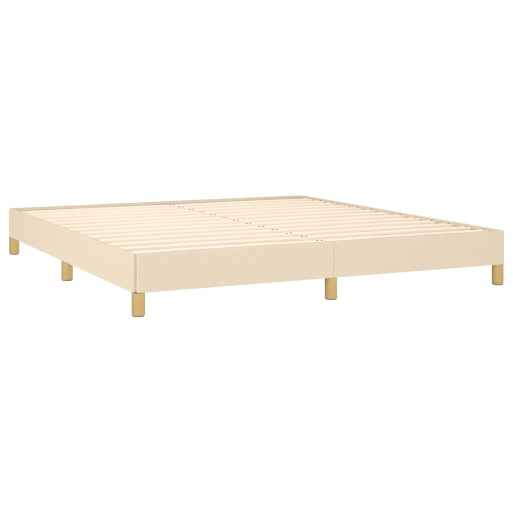 Cadre de lit sans matelas crème 180 x 200 cm en tissu - 4