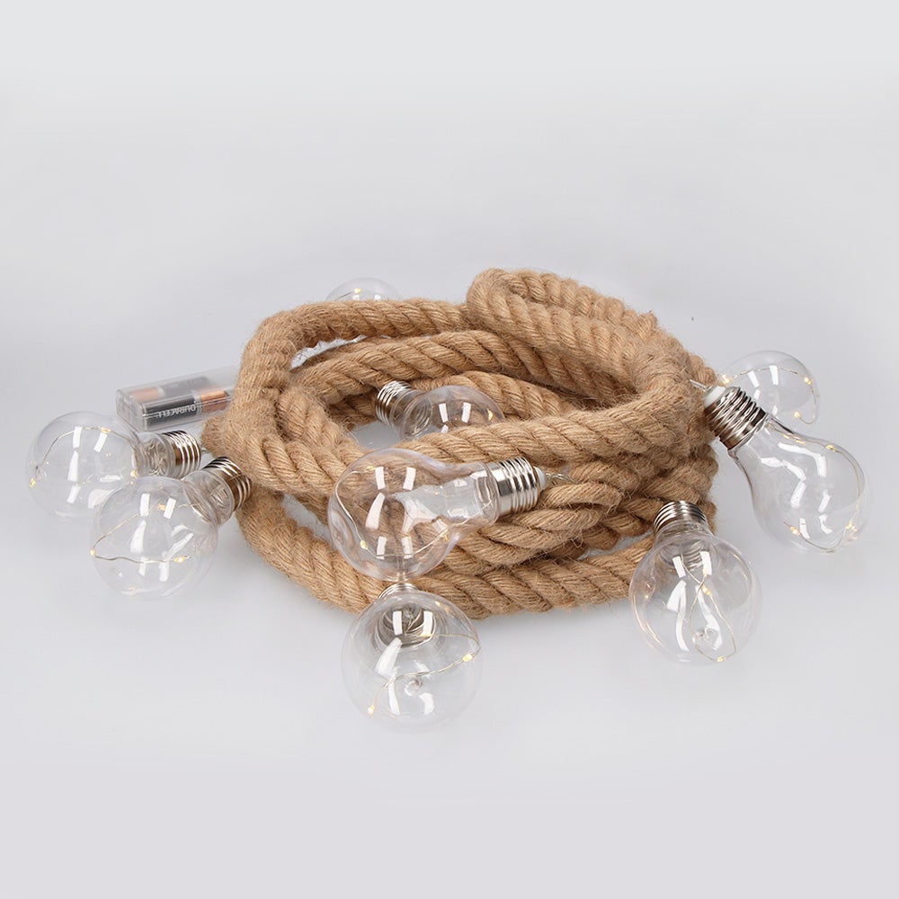Guirlande en corde de jute EDM - style industriel - 10 ampoules LED - 2 m - 71209 - 4