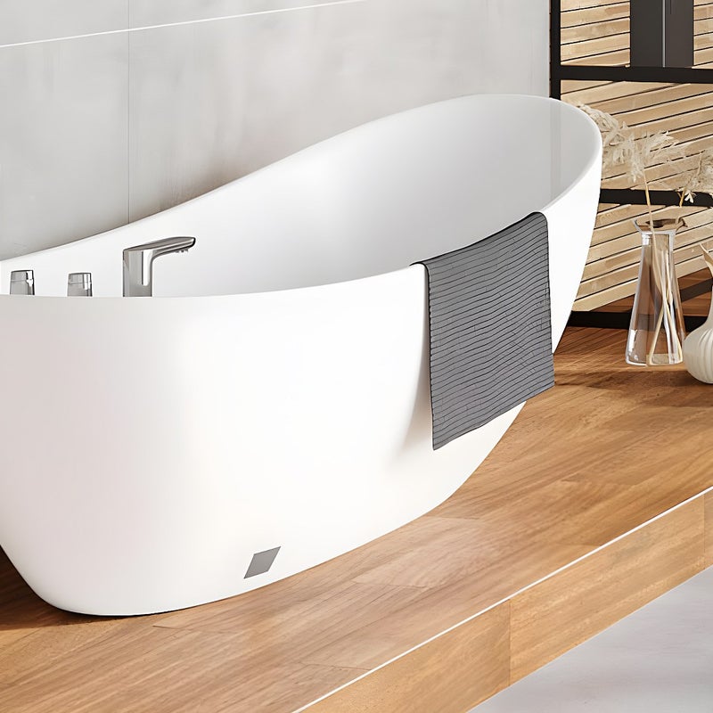 Wanna wolnostojąca NATALIA – 1-osobowa – 220 l – 150 × 75 × 70 cm (dł. × szer. × wys.) – kolor biały