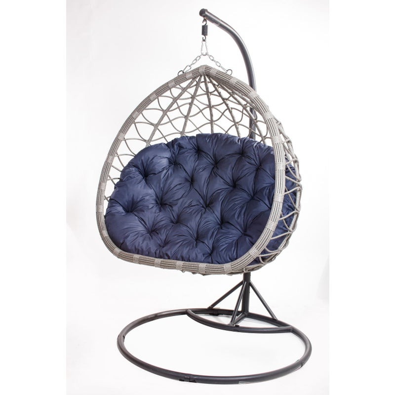 PODUSZKA OGRODOWA NA FOTEL WISZĄCY KOKON 130x100 CM GRANATOWA PODUCHA NA HUŚTAWKĘ PODUSZKA NA BOCIANIE GNIAZDO PODUSZKA NA KRZESŁO DWUSTRONNA