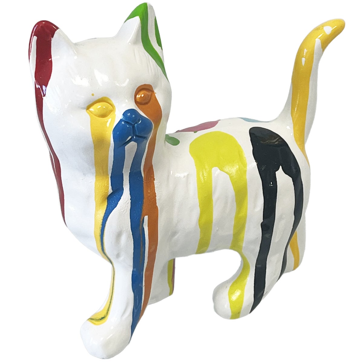 Statue Tortue Céramique – Blanche Et Multicolore, Décoration Intérieure, Neuve