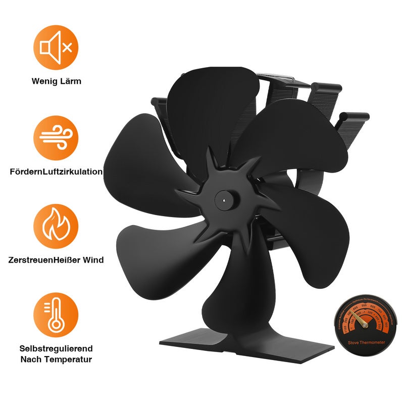 Mini Ventilatore Per Stufa A Legna, 6 Pale, Ventilatore Silenzioso Per La Circolazione Del Caloreventilatore Per Stufa A Legnaventilatore Ecologico 90478937