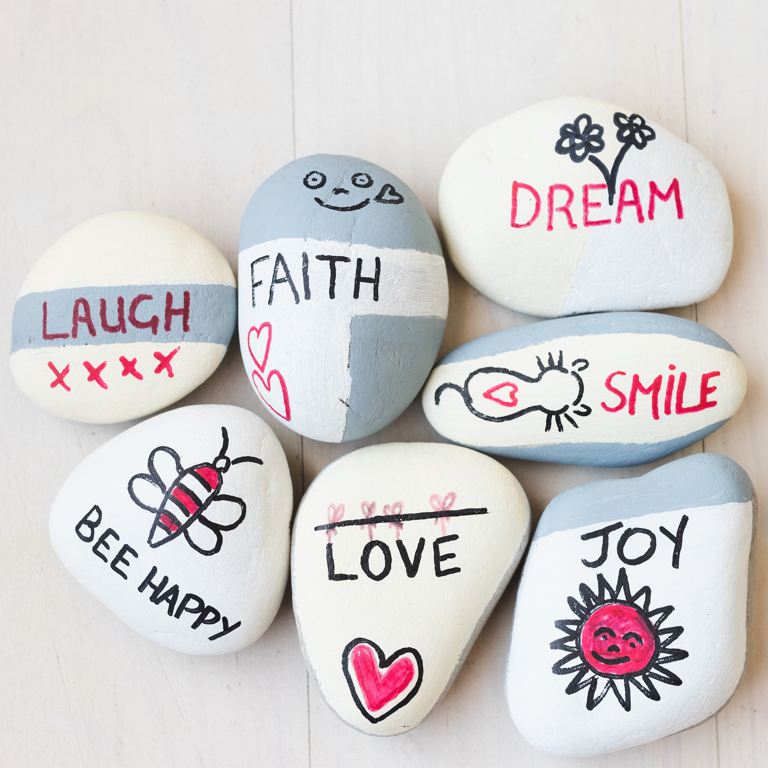 Relaxdays Sassi Piatti da Dipingere, 2 kg di Sassolini Decorativi, Pietre da Colorare, Ciottoli Giardino, Grigio Chiaro - 5