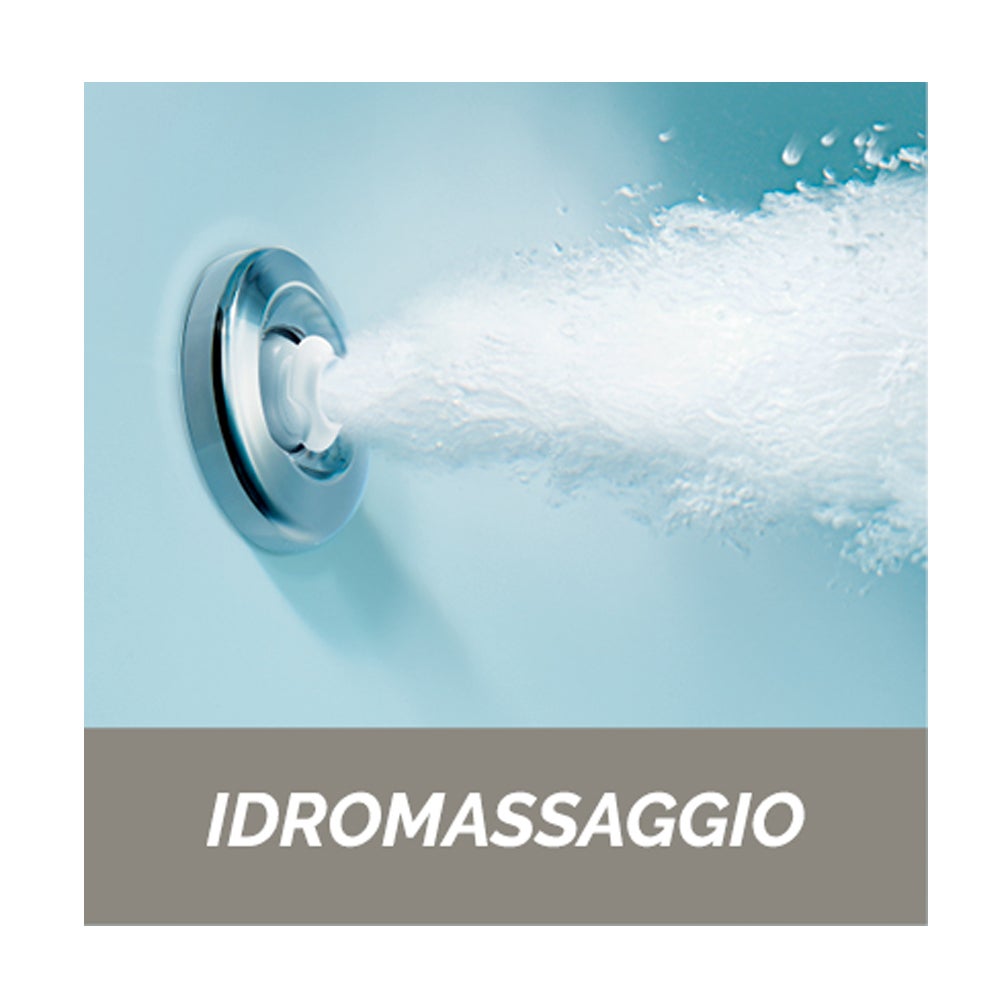 Vasca angolare con idromassaggio e pannello 140x140cm - Ambra - 3