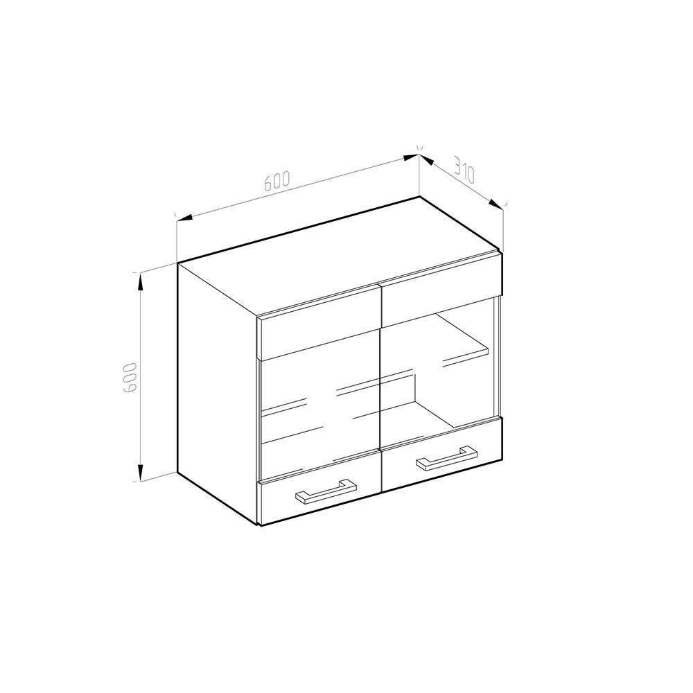 Vicco Armoire en verre R-Line, Chêne de force doré, 60cm - 3