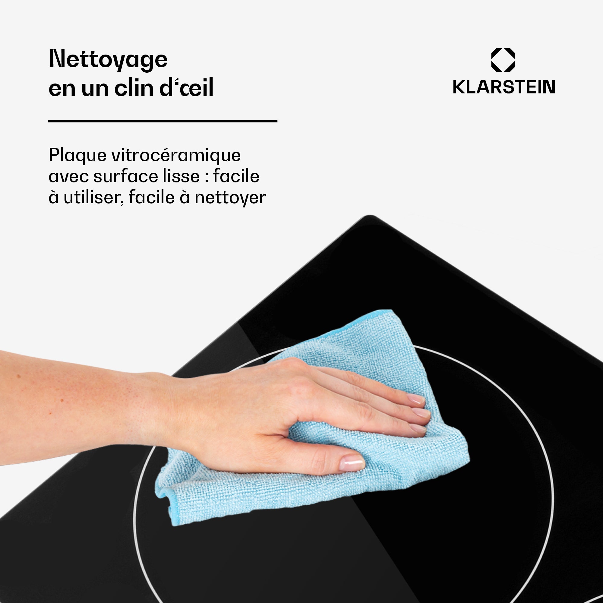 Klarstein EasyCook Domino Plaque de cuisson vitrocéramique encastrable 3000W max - Noire - 5