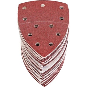 18 Feuilles Papier De Verre Triangle Grain 150 - Pour Ponceuse Souris, Ponçage Bois, 5 Trous - 3,9 X 5,5 Cm