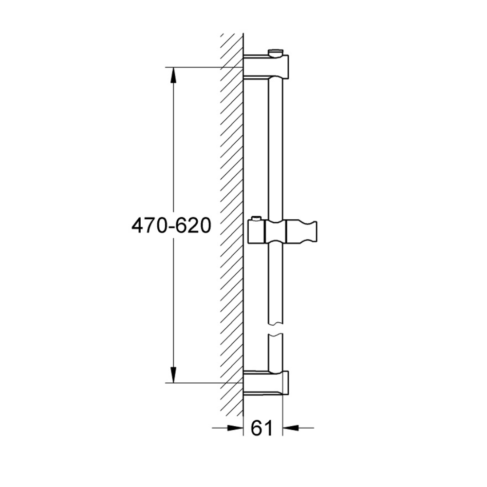 Barre de douche GROHE Quickfix Vitalio Universal 60 cm - 2