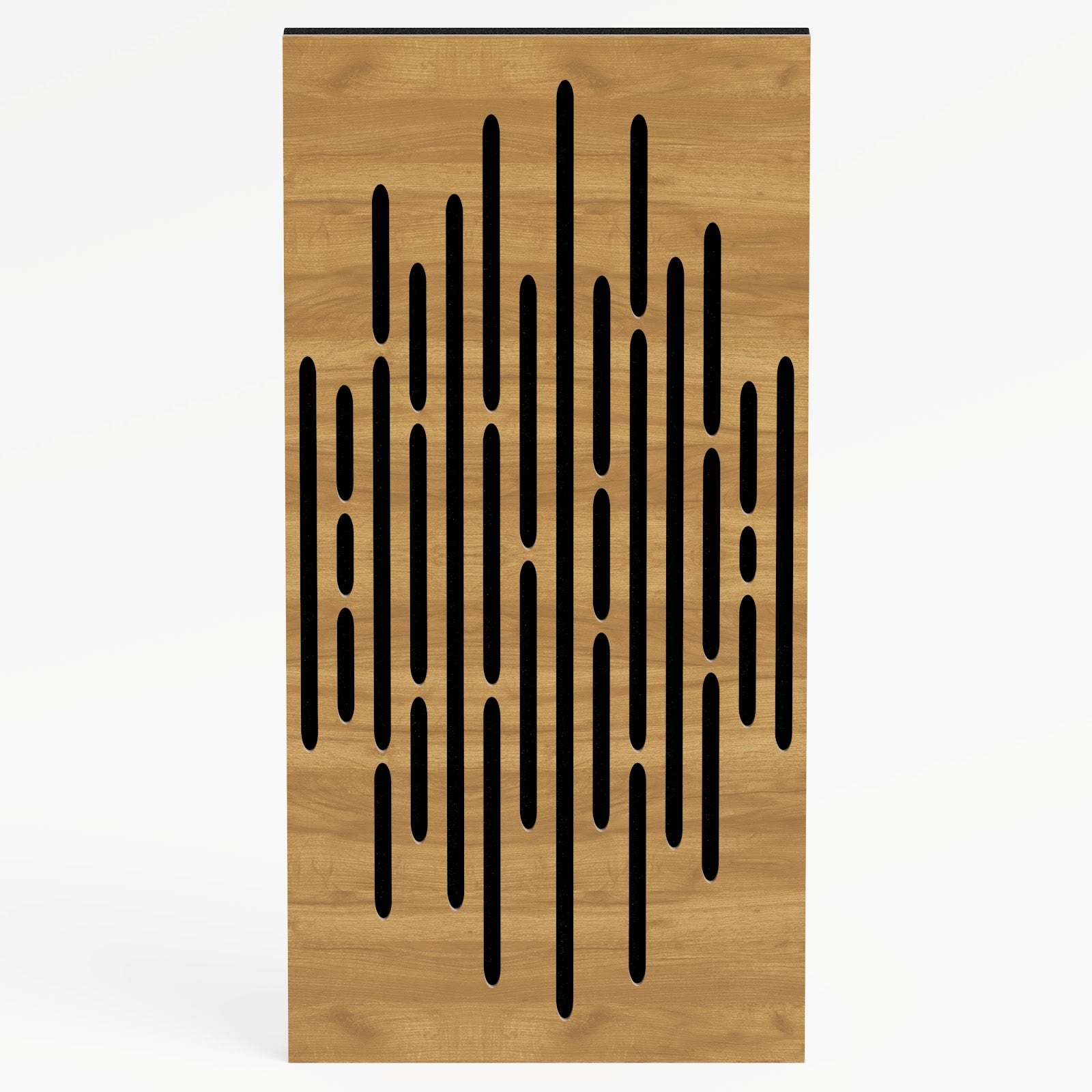Lot de 4 Panneaux acoustiques étroits insonorisants WAVE 50x25x5 cm -0,5 m² surf.totale -MDF perforé laminé et mousse acoustique -Chêne - 2
