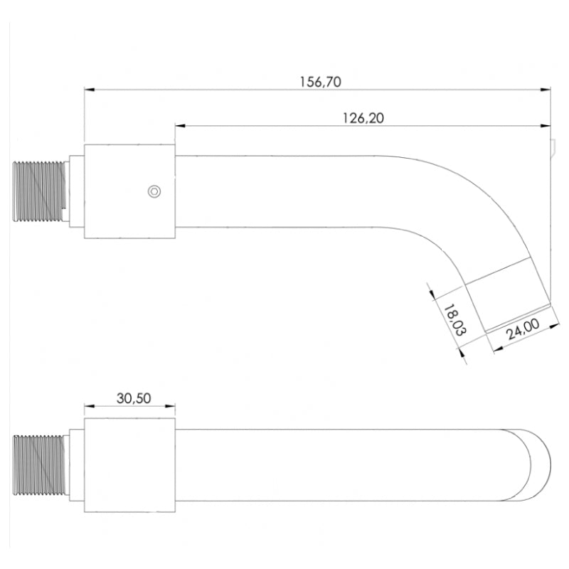Valaz Grifo lavabo empotrado redondo monomando cromado con caño de 15CM - Serie Guadiana - 10