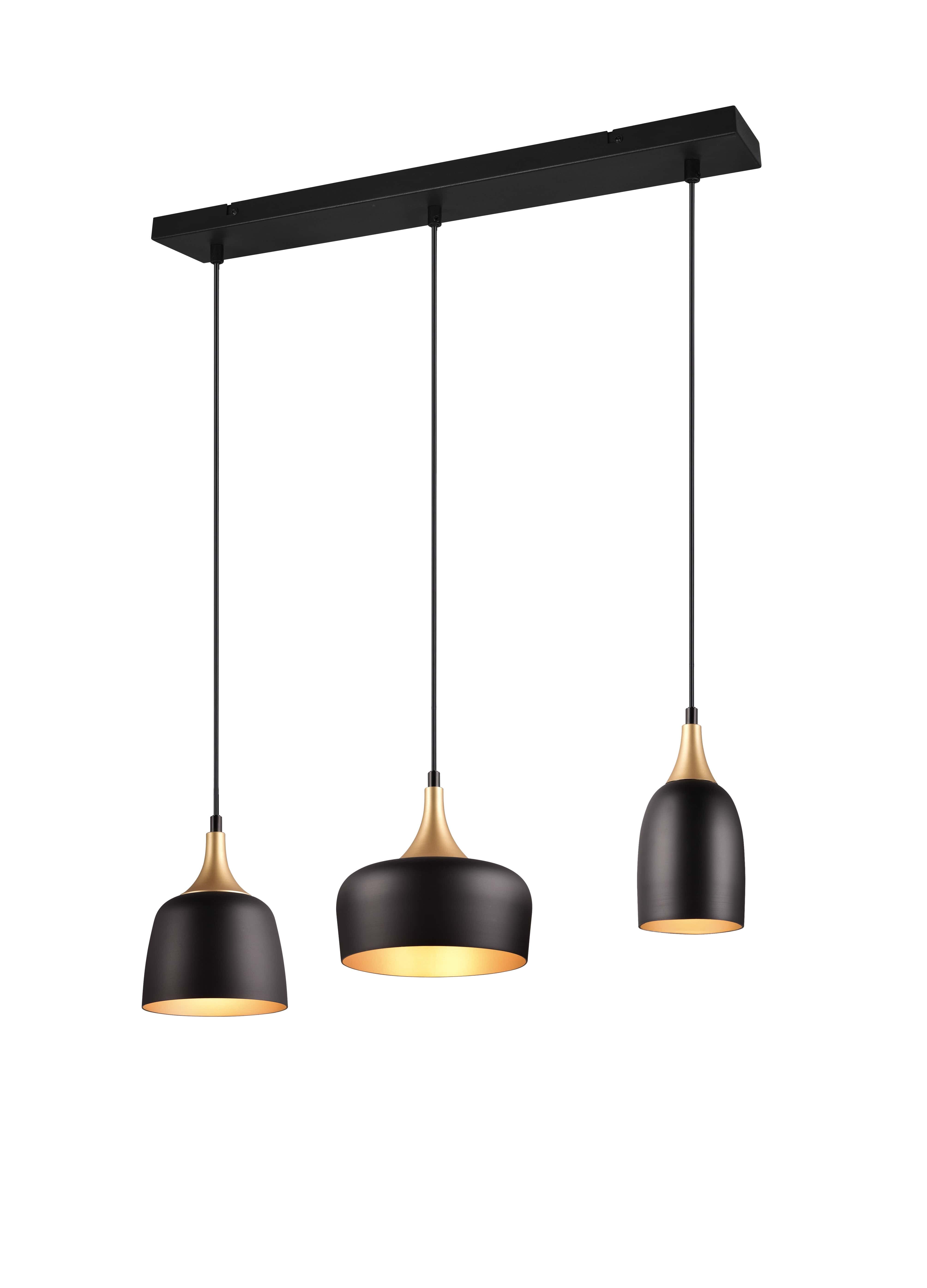 Lampa wisząca Chiraz czarna 3xE27x25W wym: 150 x 63 x 20 cm metal Trio