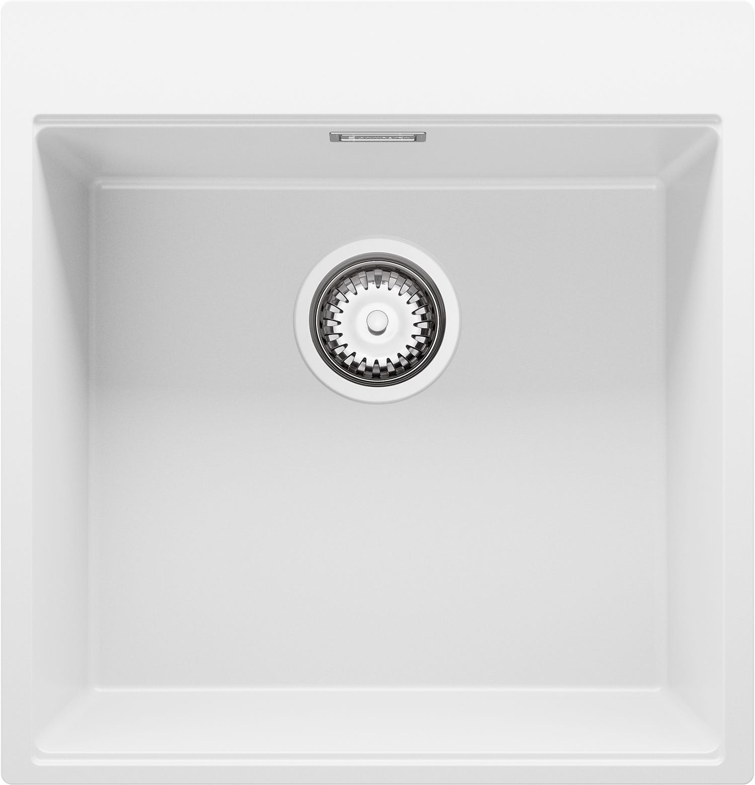 Fregadero Cocina Granito 1 Seno Blanco 78x50cm, Sobre Encimera, Incluye Tabla Y Escurridor