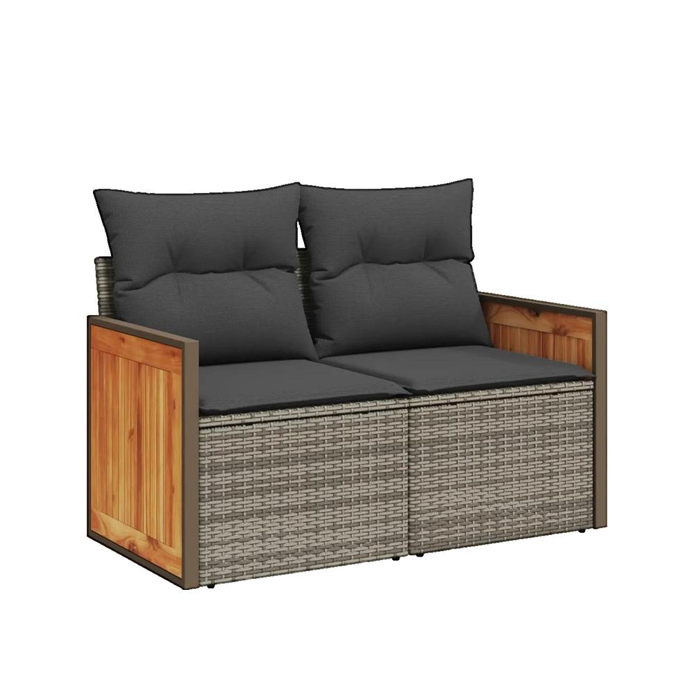 Salon bas de jardin en Rattan synthétique Gris 2 personnes - 2