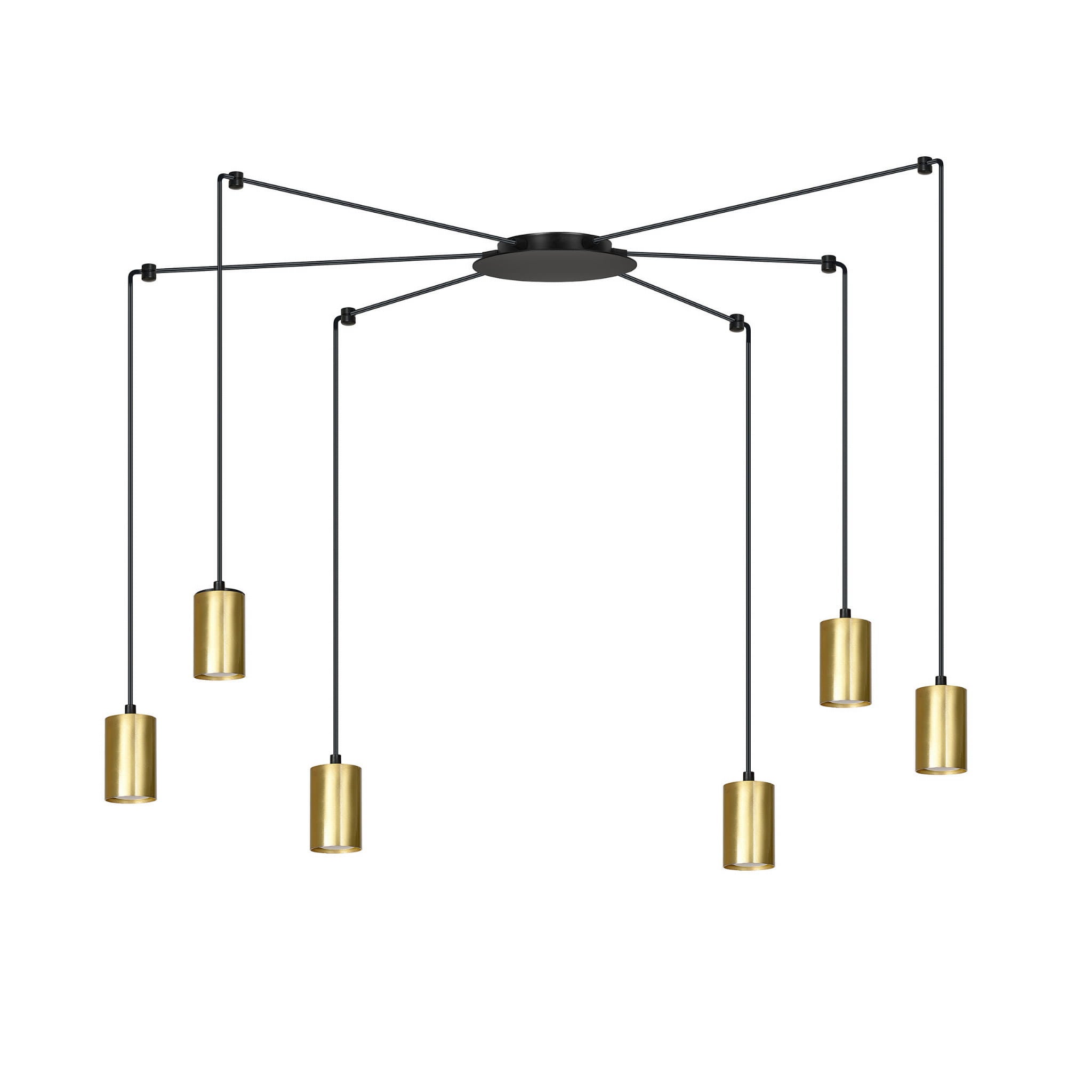 Lampa wisząca Traker czarno-złota 6xGU10x10W wym: 300 x 300 cm metal Emibig