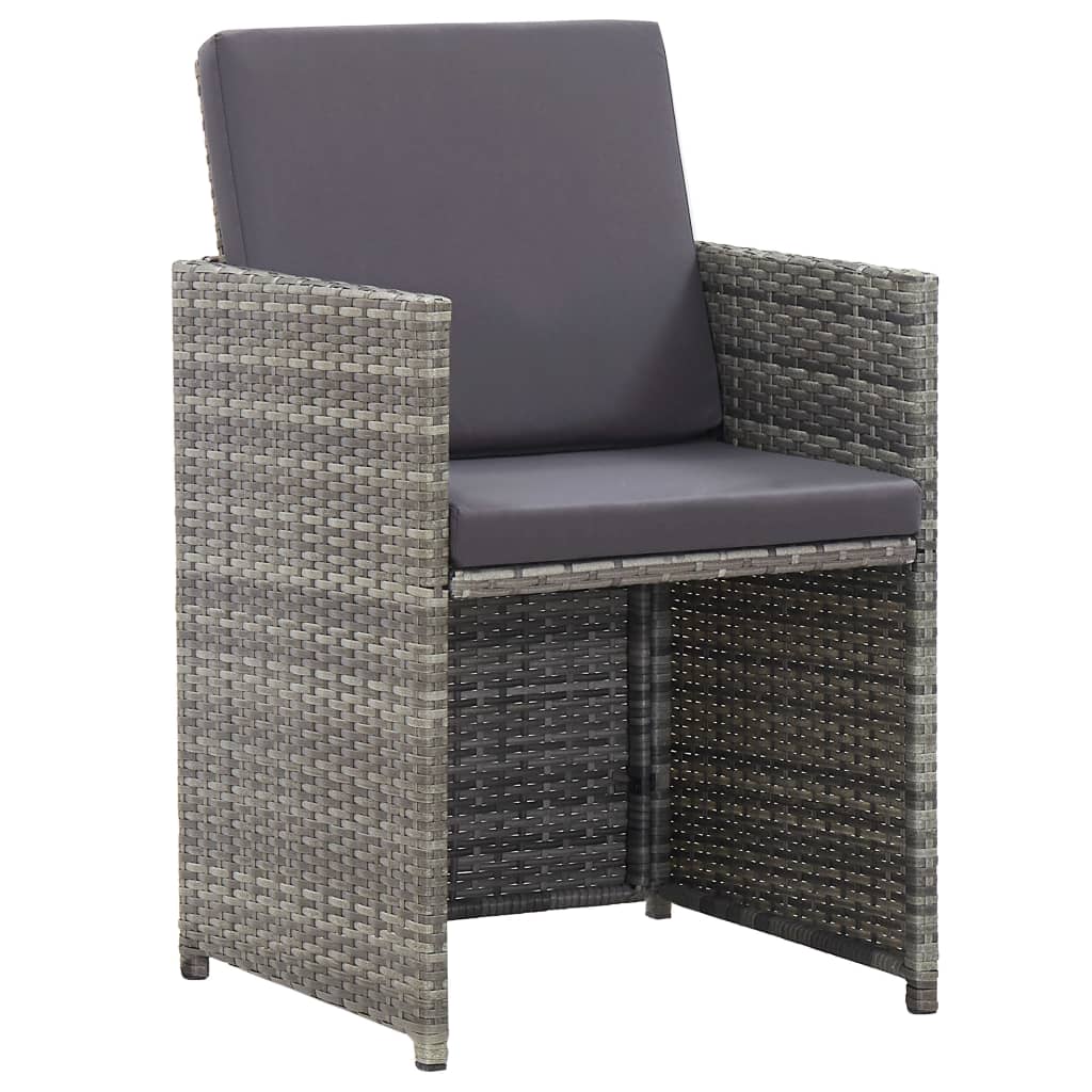Maison Exclusive - Set da Pranzo per Esterni 17 pz con Cuscini Polyrattan Grigio - 7