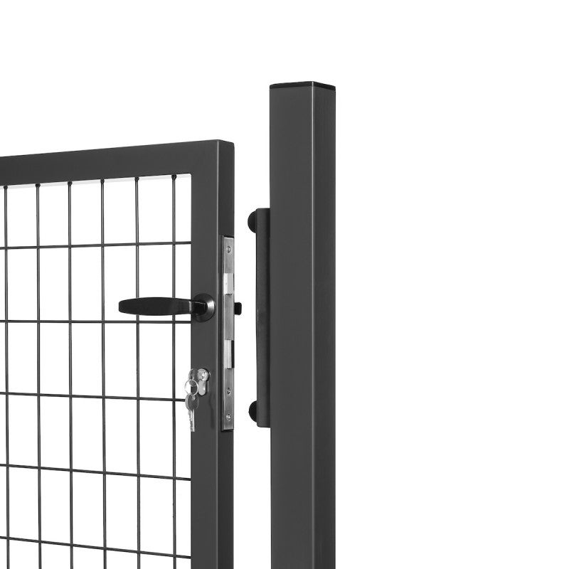 Portillon grillagé en acier galvanisé maille 100 x 50 L 1m x H 2m00 Gris anthracite - 2