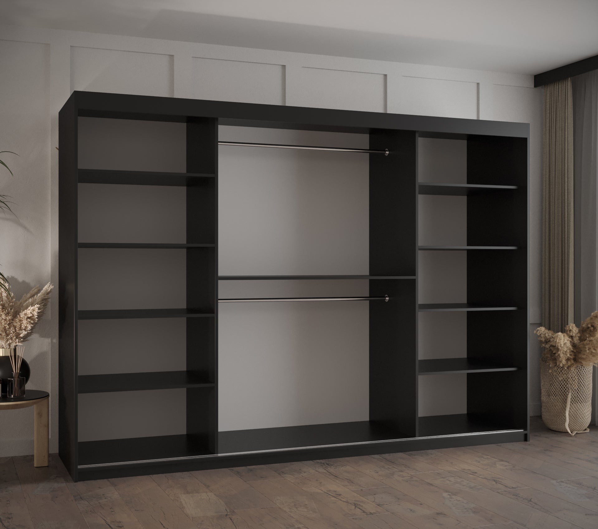 Szafa przesuwna Plecionka Wiedeńska 2 250 x 62 x 200 czarny – Abiks Meble - 3