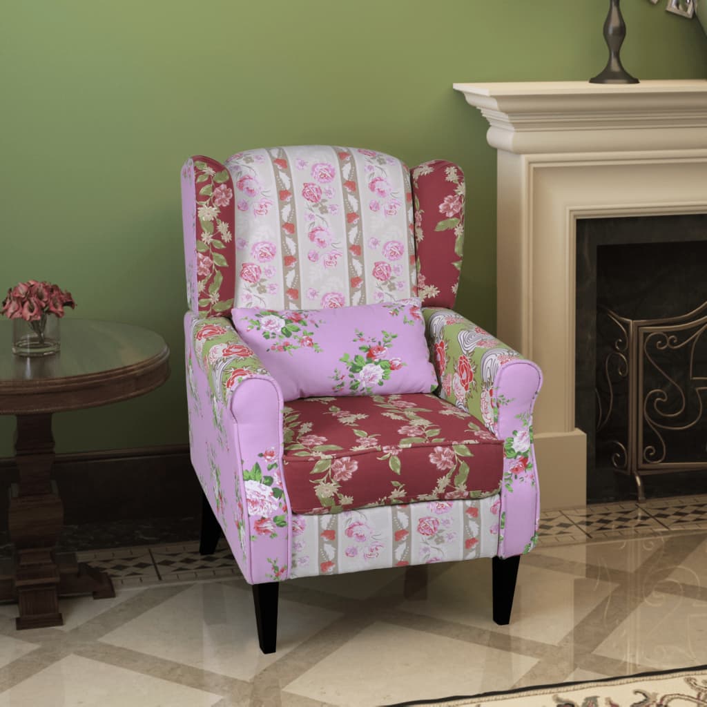 Maison exclusive - sillón con diseño de retales de tela patchwork